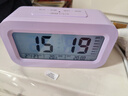 康巴丝（Compas）电子闹钟夜光智能语音报时起床神器闹铃强力叫醒儿童学生床头钟开学必备 2139 紫色充电款开学季 实拍图