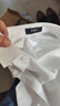 杉杉【DP免烫】长袖衬衫男士蓝色秋季商务休闲纯棉衬衣 纯白色 40 实拍图