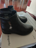 红蜻蜓短靴女加绒保暖时装靴子女粗跟牛皮靴女士中跟女棉靴 WTC434351C 实拍图