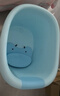 日康（rikang）泡澡桶 婴儿洗澡盆 儿童洗澡桶 浴缸浴桶赠浴凳 蓝色 X1001-1 实拍图