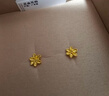 六福珠宝情人节礼物 足金栀子花黄金耳钉 计价G01G0027DS 约1.00克 实拍图