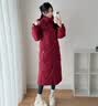 雪中飞羽绒服女过膝长款可拆连帽冬季户外大口袋骐骥红加厚防寒保暖外套 实拍图