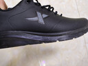 特步运动鞋男鞋跑鞋冬季皮面防水轻便减震健身休闲慢跑步鞋子男黑色 实拍图