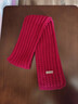 百搭韩版针织毛线红色围巾女2024圣诞冬季高级感新年礼物情侣围脖 针织围巾-酒红色-1个装-保暖 1 实拍图