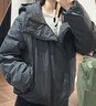 优衣库合作款/女装男装PUFFTECH空气棉服连帽外套480064 36 褐色 XL 实拍图
