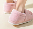 京东京造家居包脚棉拖鞋冬季室内防臭防滑保暖厚底踩屎感女款 花簇粉38-39 实拍图