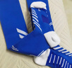 李宁（LI-NING）足球袜儿童长筒袜过膝防滑训练护腿板袜套高筒长袜子男蓝白-S 实拍图