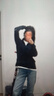 优衣库男装柔滑弹力摇粒绒半拉链套头衫/长袖25秋冬新款481184 09 黑色 L 实拍图