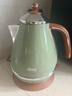 德龙（Delonghi）电热水壶 家用复古304不锈钢烧水电水壶 防干烧自动断电大功率1.7L煮水壶 KBO2001.VGR 橄榄绿礼物 实拍图