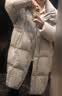 MO&Co.羽绒服90鸭绒高领连帽轻暖高密防钻绒双门襟中长款量感暖核 灰白色 M /165 实拍图