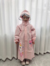 牧萌儿童雨衣带书包位男童女童女孩全身防水学生雨披 粉色兔子 2XL 实拍图