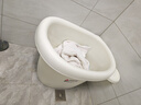 日康（rikang）泡澡桶 婴儿洗澡盆 儿童洗澡桶 浴缸浴桶赠浴凳 米色 X1001-3 实拍图