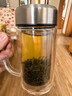 高硼硅双层加厚茶水分离办公杯大容量泡茶杯把手双层加厚茶杯硬厚 钢盖办公杯 400ml 1只 实拍图