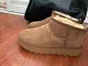 京东京造【Mini厚底】雪地靴女增高时尚斜口短靴加绒羊皮毛一体驼色37 实拍图