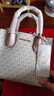 MICHAEL KORS情人节礼物轻奢MK女包MERCER手提斜挎风琴包中号香草白/浅粉 实拍图