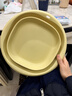 诺兰森迪 旅行折叠盆 洗脸盆家用便携式旅游军训必备用品水盆泡脚 黄 中号 实拍图