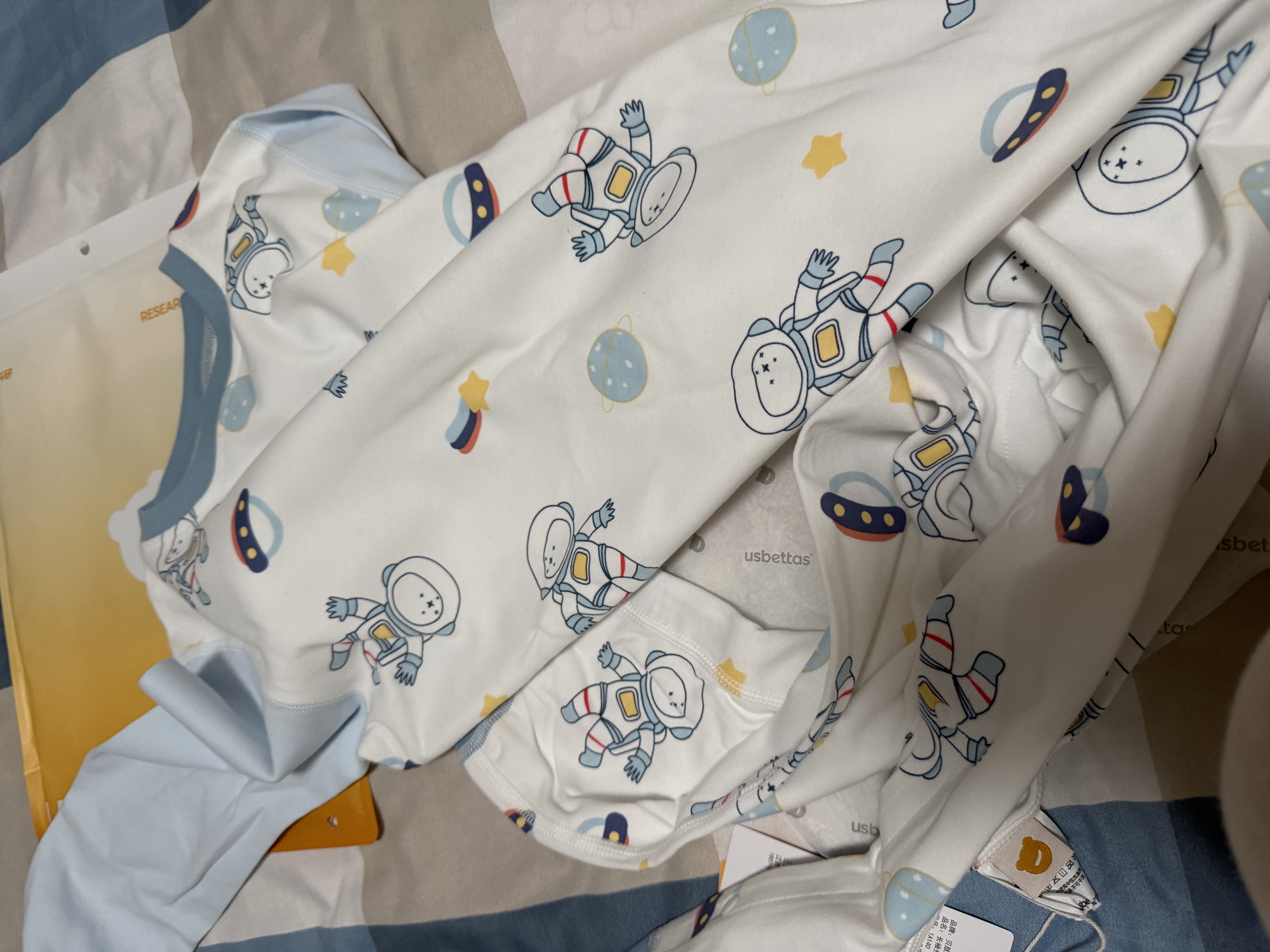 贝肽斯儿童睡衣春秋款纯棉宝宝睡袋男童长袖家居服连体衣女童分腿睡衣 实拍图