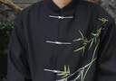 罗蒙（ROMON）新中式西装男士订婚衣服套装国风立领中山装金竹刺绣男孩成人礼服 黑色西服+西裤2 XL 晒单实拍图