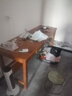 正木枫 【顺丰速发】实木双人书桌简约工作台家用电脑桌写字桌学习桌子 胡桃色【双人桌实木】+B款扶手椅*2 180*60*75cm 实拍图
