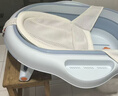 babycare婴儿洗澡盆坐浴盆洗澡神器感温可折叠游泳池浴盆+浴垫+浴网柔雾蓝 实拍图