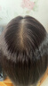 瑞贝卡（Rebecca）假发女长直发无痕假发片100%真人发丝遮白发增加发量头顶补发片 中分刘海 自然黑 35cm 全手织工艺 实拍图