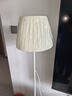 乐珊北欧简约节能布艺落地灯客厅书房酒店卧室床头装饰台灯落地立式灯 米黄色灯罩+三色变光12W+白杆 实拍图