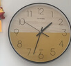 Timess 挂钟表客厅2025新款时钟万年历温度石英钟简约免打孔表挂墙35cm 实拍图