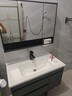 皇生金智能浴室柜陶瓷一体盆洗脸盆柜卫生间卫浴洗漱台简约洗手盆柜组合 轻奢灰+标准镜柜半+陶瓷盆90cm 实拍图