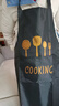 围裙防水防油厨房男女通用刀叉印花防水围裙工作服 防水围裙1条【黑色】 常规款 实拍图