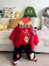 巴拉巴拉童装儿童羽绒服男童女童2025新款春装拜年服红色国风宝宝外套加厚 实拍图