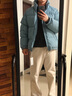 京东京造羽绒服男女情侣款鸭绒冬季保暖外套面包服加厚短款灰蓝色 L 实拍图