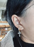 自由说菱形十字架无耳洞耳夹耳环男欧美耳钉女耳坠潮流个性痞帅潮男耳饰 十字架耳夹【单只】 实拍图