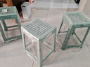 禧天龙方凳高凳塑料凳加厚耐磨家用餐椅凳子镂空浴室凳 北欧蓝 1个装 实拍图