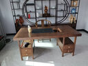 访巢实木大板茶桌椅组合新中式带烧水壶家用办公室禅意功夫茶台 石盘茶桌1围椅4月牙椅 1.6米【加厚7cm桌面】 实拍图
