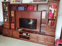 千禧盛世 实木电视柜现代简约组合背景墙柜中式电视机柜子储物柜客厅家具 胡桃色 实拍图