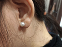 周大生【新年礼物】淡水珍珠耳钉925银耳饰高级简约送女友珠径约7-7.5mm 实拍图