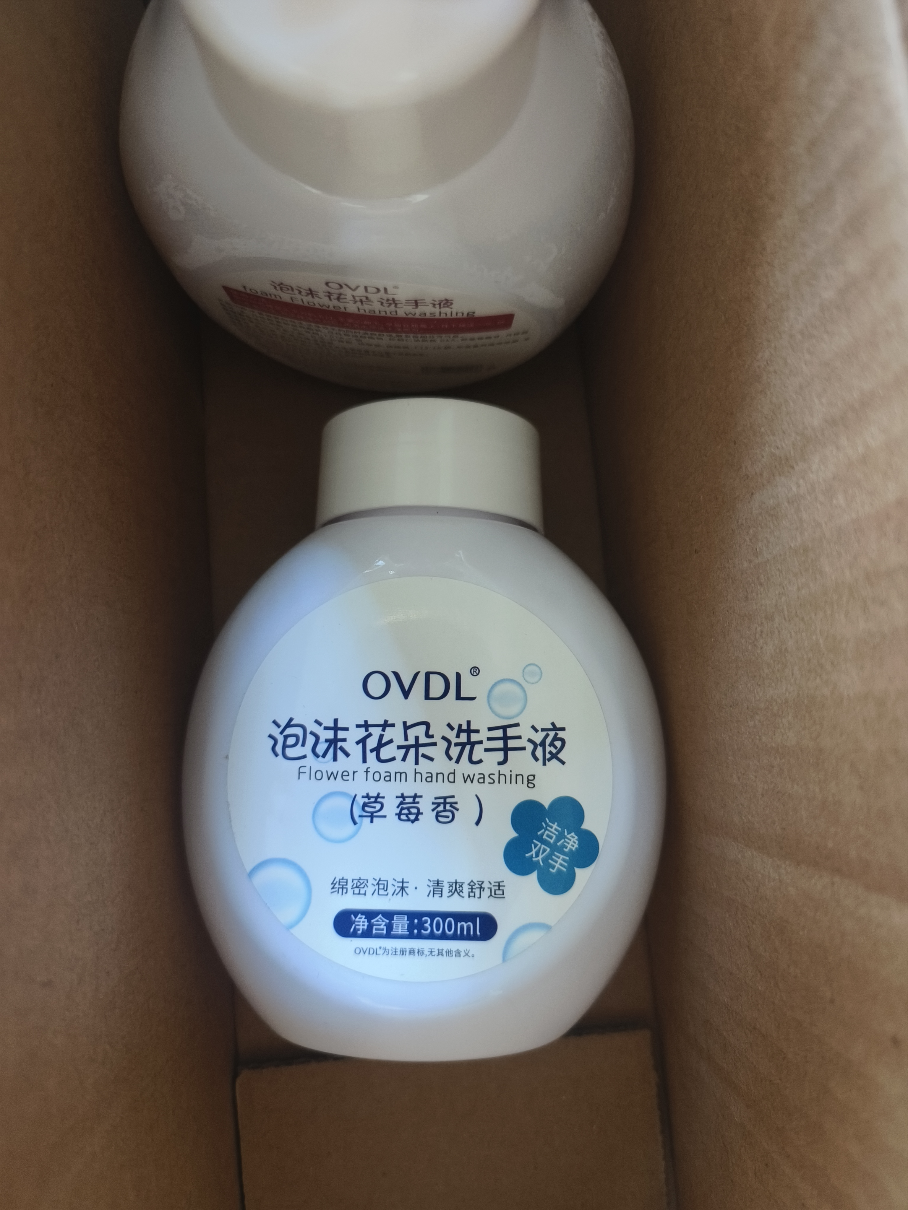 OVDL花朵泡泡洗手液补充液300ml 泡沫慕斯温和非免洗无泵头草莓香型 实拍图