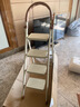 星奇堡奶油梯子折叠人字梯加厚伸缩两用小楼梯室内碳钢家用多功能爬梯 加厚防滑四步梯-奶油白 实拍图