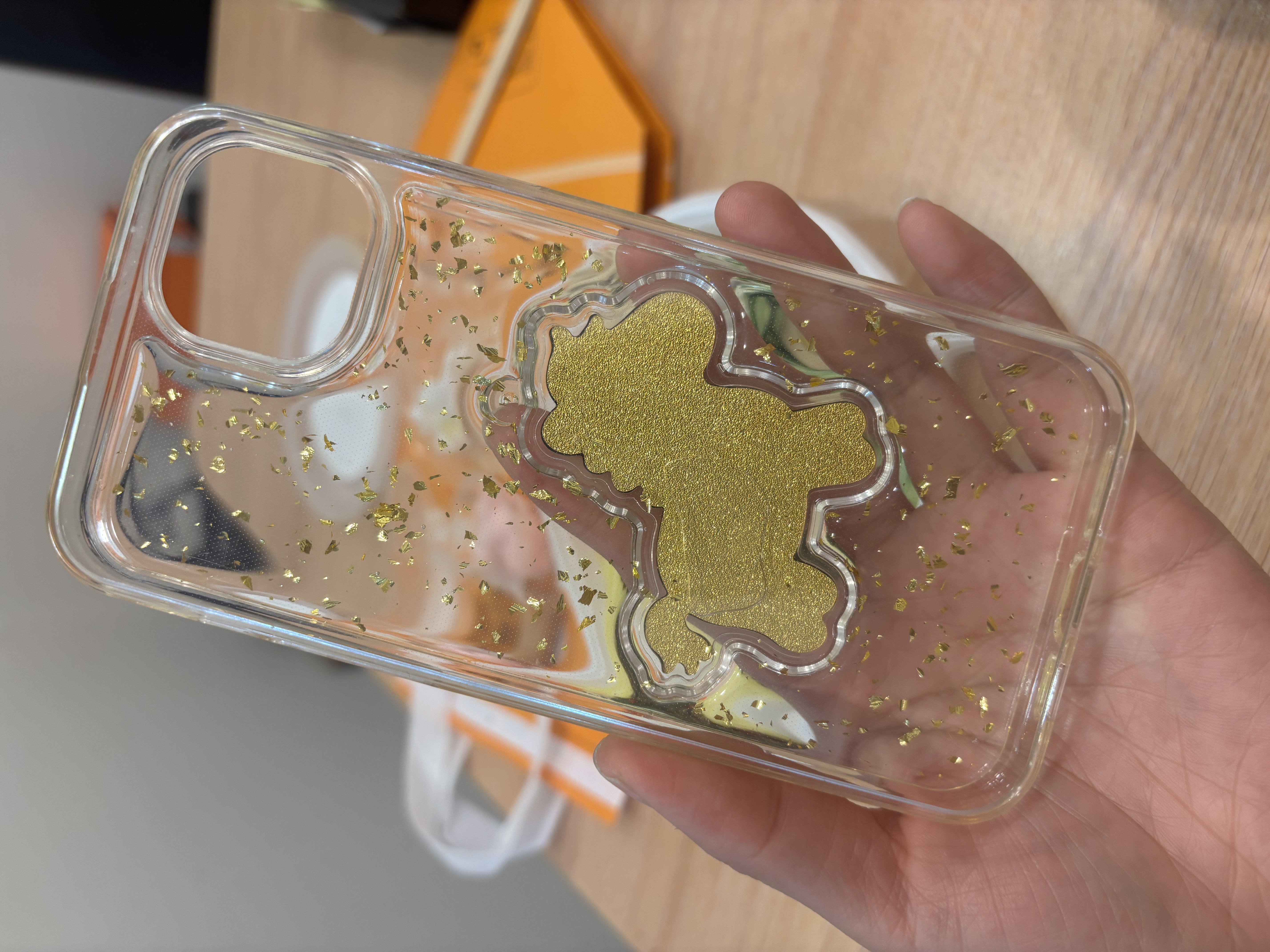 KEKLLE适用iPhone15plus手机壳 苹果15plus保护套 马上有钱高级感金箔滴胶透明防摔高级硅胶保护套 实拍图