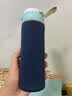 膳魔师（THERMOS）魔膳师隔热防摔保温杯套玻璃水杯保护袋 蓝 大号 手提杯套 实拍图
