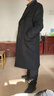 艾梵斯贝新款冬季男士毛呢大衣中长款过膝加厚呢子男款风衣外套韩版潮宽松 黑色(加棉款) L 实拍图