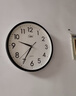 康巴丝（Compas）挂钟客厅 静音走时简约石英钟表挂墙时钟 c2855 黑色 26cm直径 实拍图