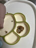 COOKSS 宝宝餐盘硅胶婴儿学吃饭分格儿童餐具辅食碗餐盘带吸盘 双拼绿 实拍图