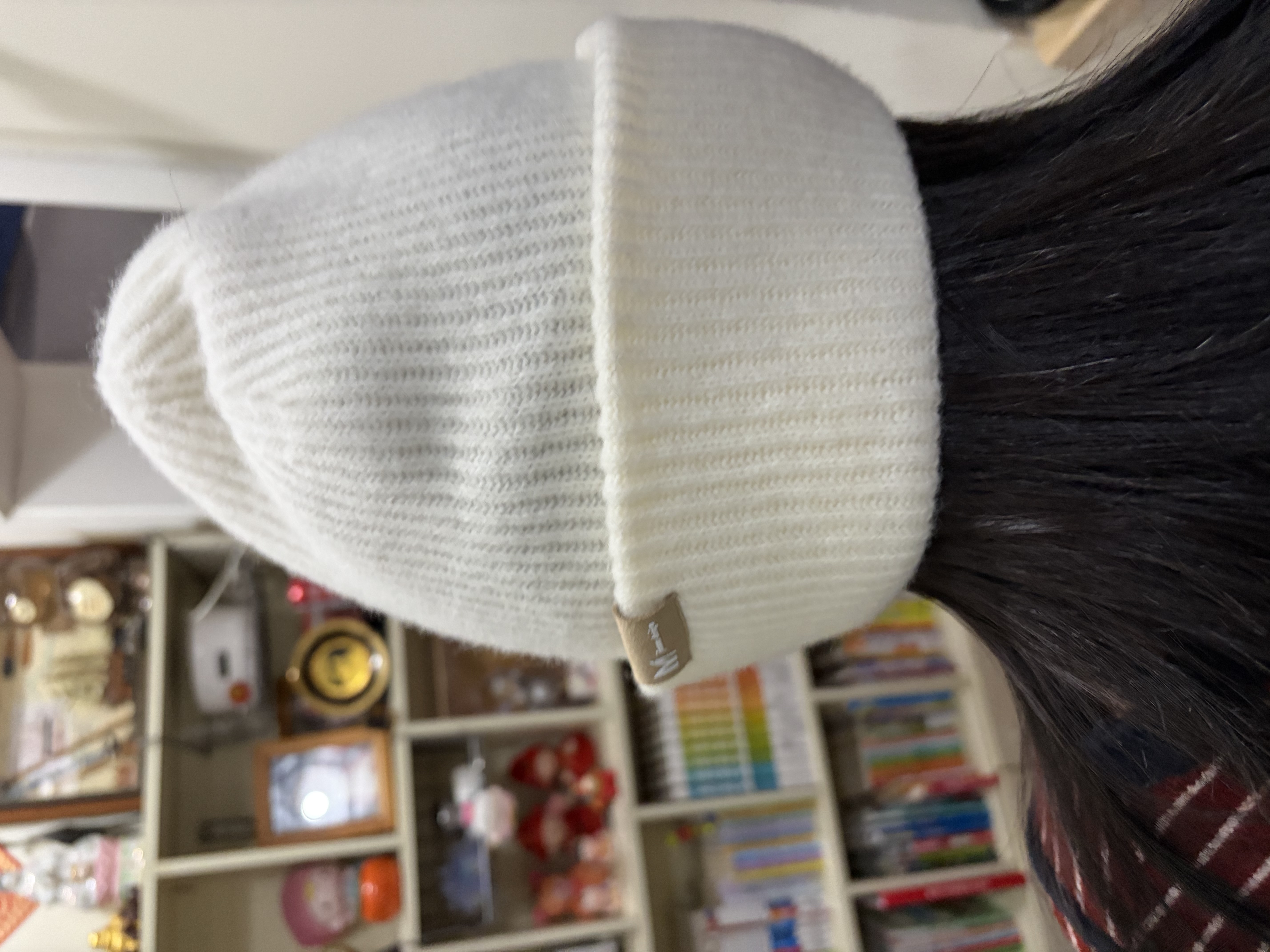 玖慕（JIUMU）纯羊毛帽子女秋冬加厚保暖防寒冷帽大头围显脸小堆堆帽针织毛线帽 实拍图