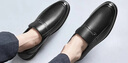 意尔康皮鞋秋季商务休闲套脚皮鞋舒适牛皮中老年爸爸鞋 97689W 黑色 42 实拍图