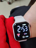 其他品牌高颜值LED手表时尚方形学生科技感超强夜光数字个性运动 白色 实拍图