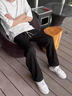主意范（ZHUYIFAN）胖子大码230斤裤子男直筒秋冬款工装裤潮牌大码直筒阔腿休闲裤 A001-K1050黑色 4XL (190) 190-205斤可穿 实拍图