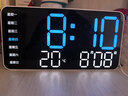 BBA电子时钟桌面电视柜台钟摆台式led数字客厅挂墙智能闹钟 6659蓝 实拍图