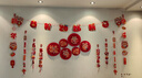 新玥新年装饰套装2026马年春节纸扇花背景墙过年店铺客厅教室场景布置 实拍图