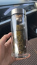 希诺（heenoor）双层玻璃杯男士办公泡茶杯送礼耐高温大容量水杯中秋节礼物礼盒 【升级纯钛部件】抗菌版360ml 实拍图